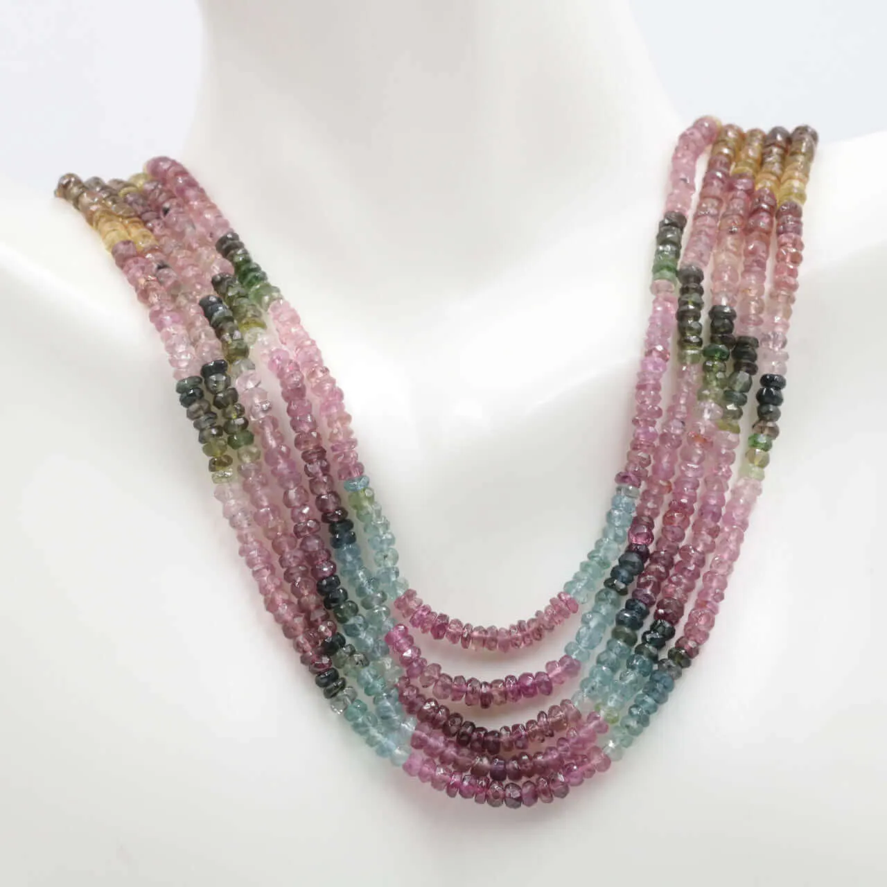 Natural Multi-color Tourmaline gemstone Necklace 16-22 Inches Adjustable Jewelry Tourmaline Stone Tourmaline Beads SKU: 6142600