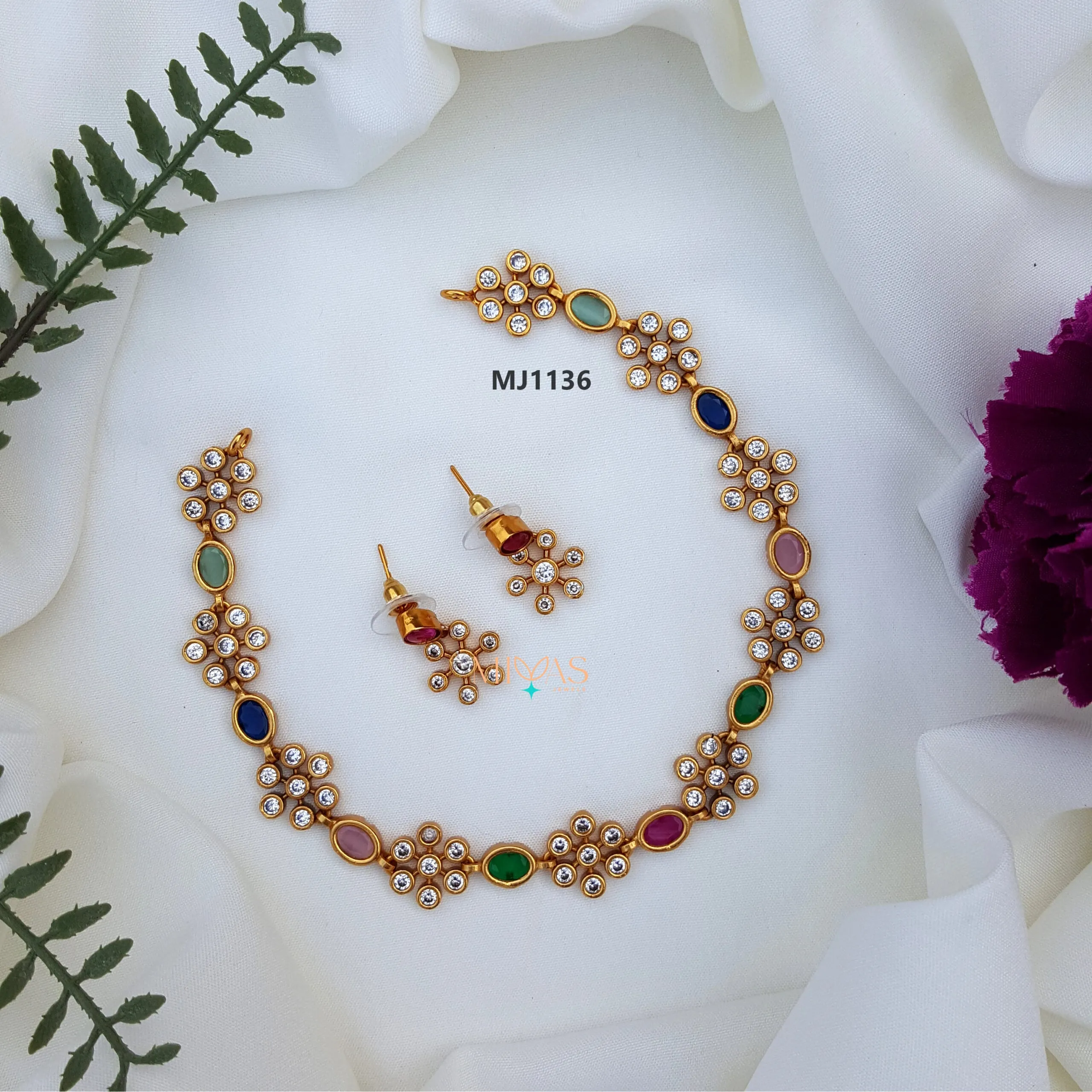 Navarathna Stones Designer Necklace