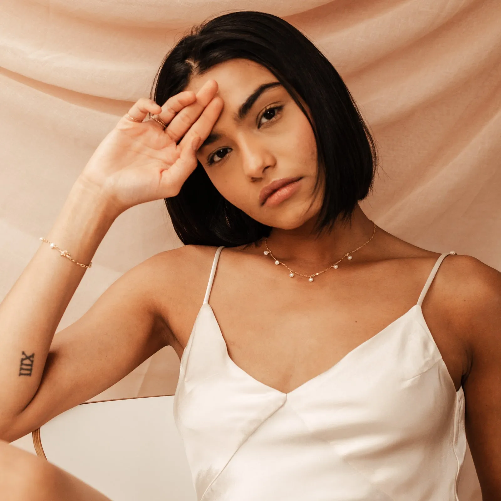 Nerida • Pearl Adorned Link Bracelet