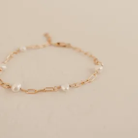 Nerida • Pearl Adorned Link Bracelet