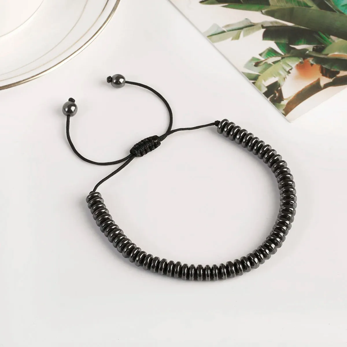 New Arrow Hematite Elastic Bracelet Men Jewelry Armband Heren Fashion Beaded Yoga Bracelet Women Bileklik