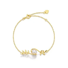 Olive Leaf Pearl Bracelet
