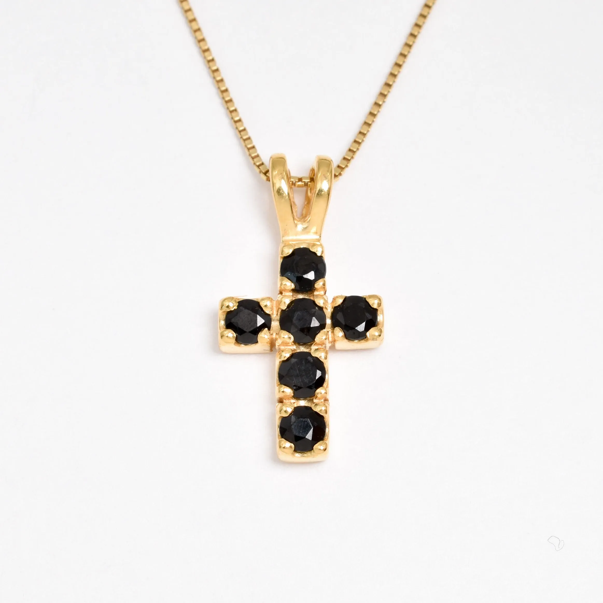 Onyx Cross Necklace - Gold Onyx - Natural Onyx Pendant-