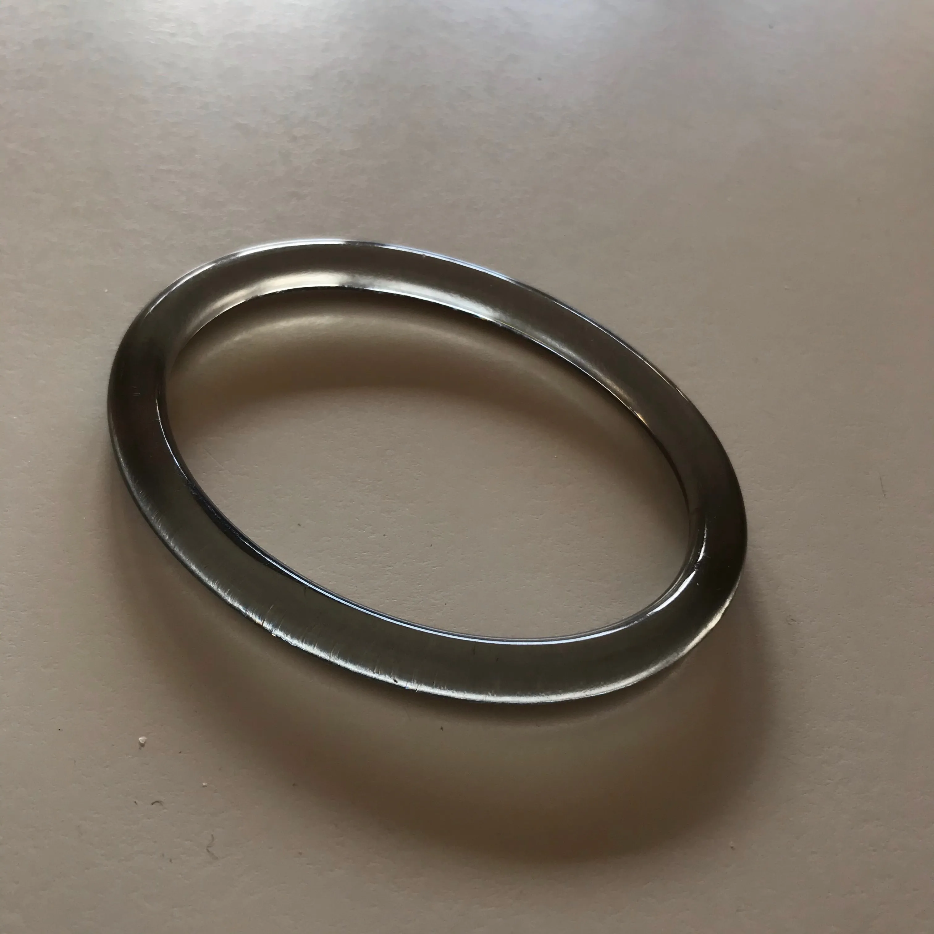 Oval Smoky Lucite Tube Bangle Bracelet circa 1960s