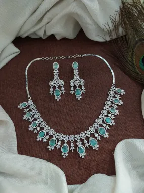 Pear and Oval Shaped Stones Zircon Necklace Set
