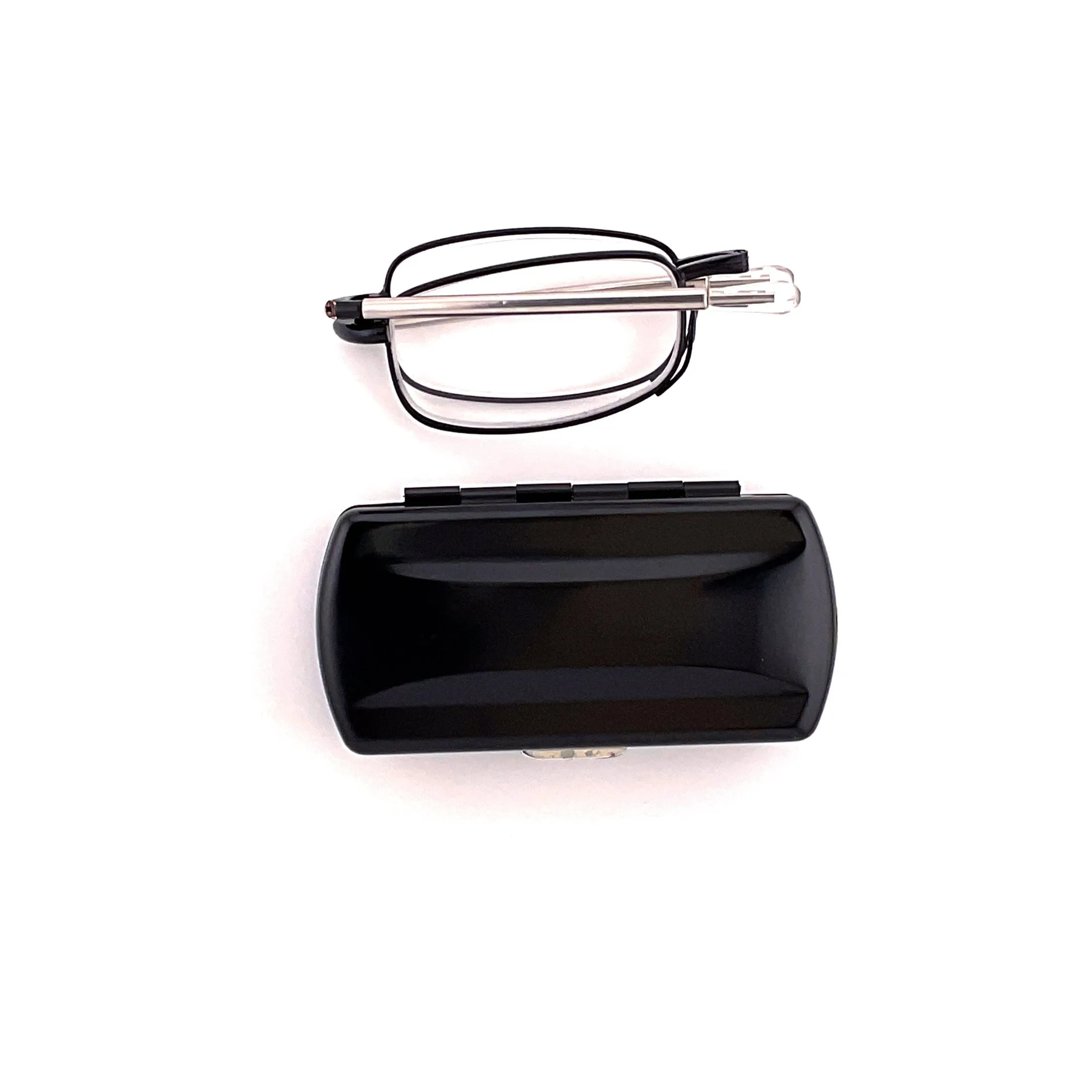 Periscope Pocket Sized Folding Reading Glasses With Metal Case