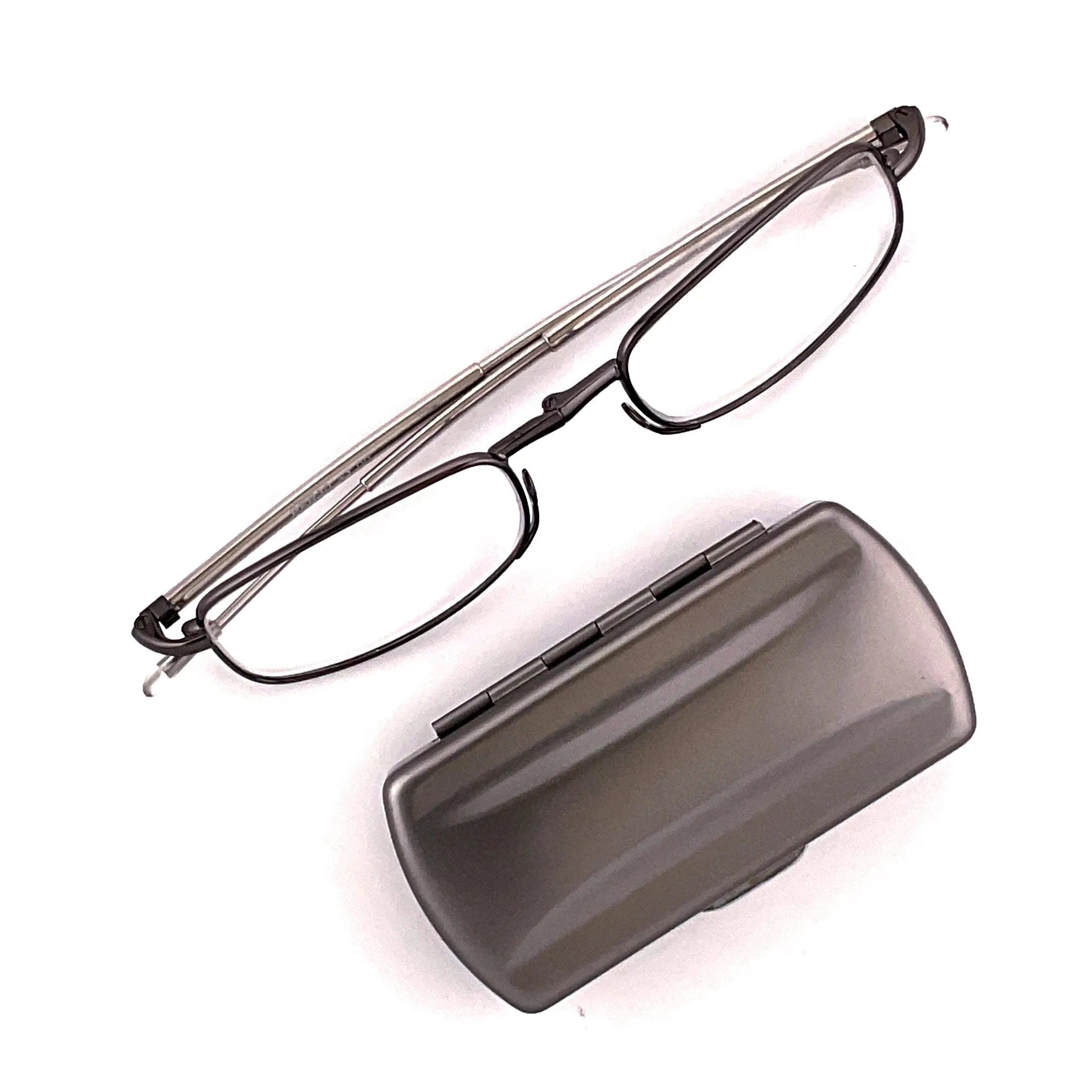 Periscope Pocket Sized Folding Reading Glasses With Metal Case