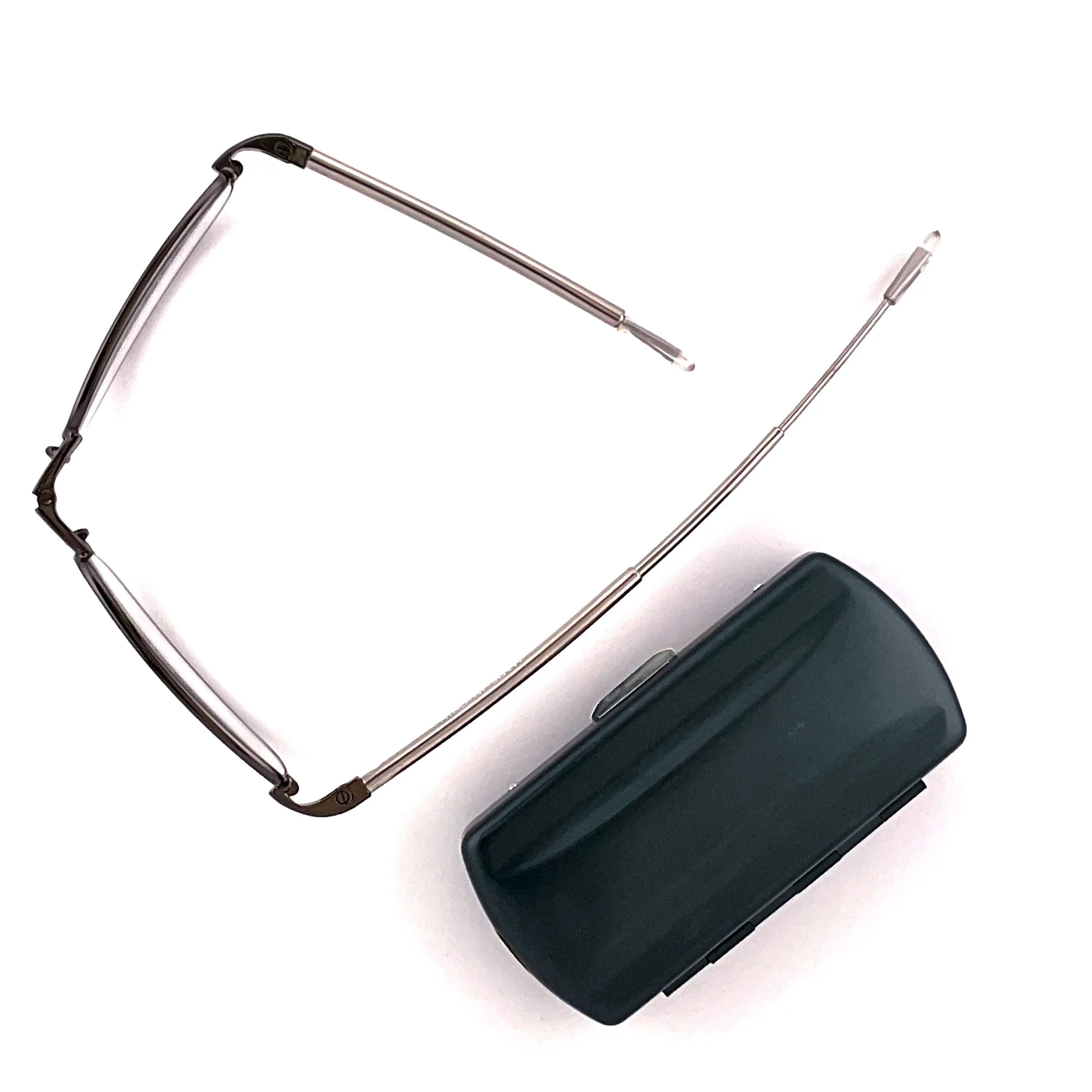 Periscope Pocket Sized Folding Reading Glasses With Metal Case