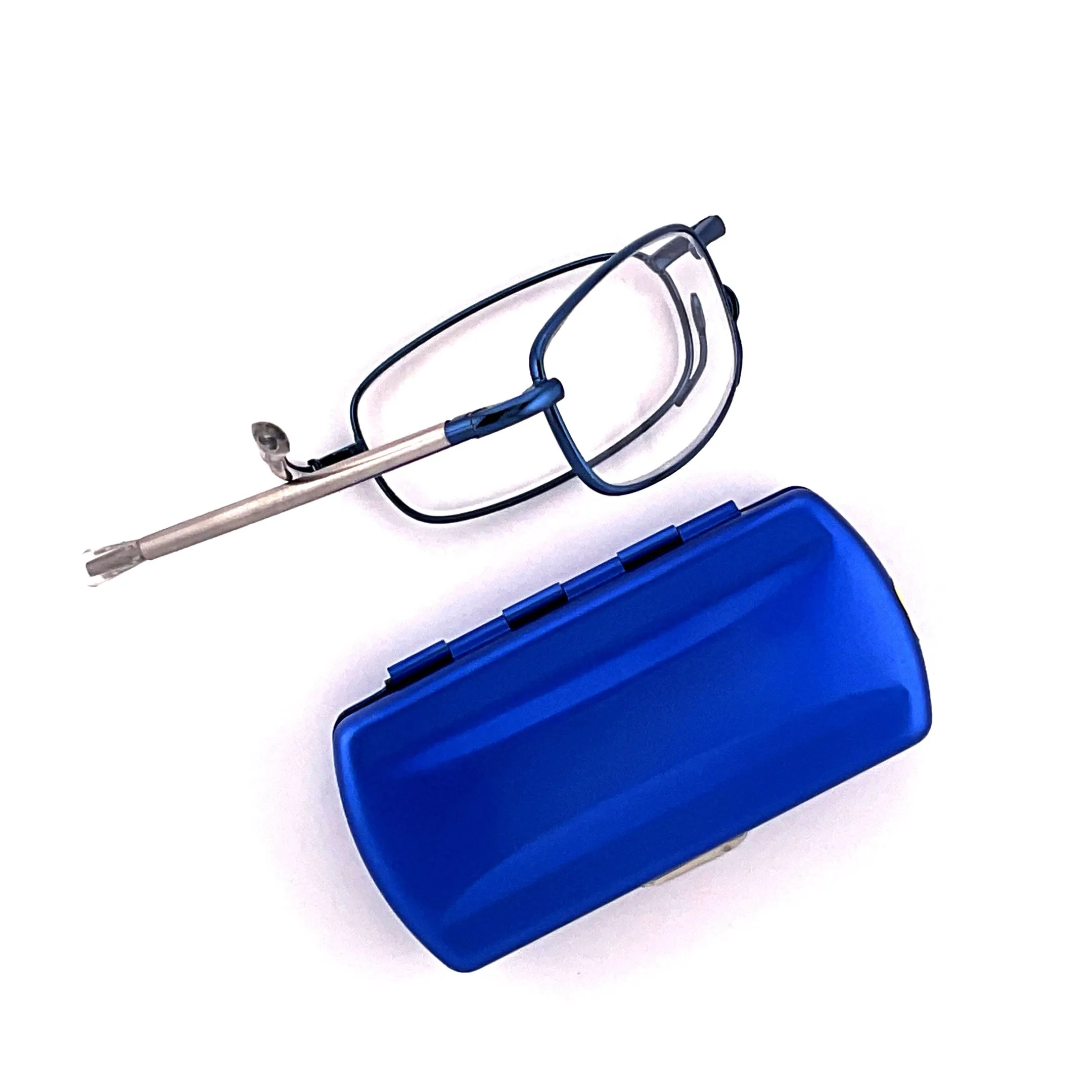 Periscope Pocket Sized Folding Reading Glasses With Metal Case