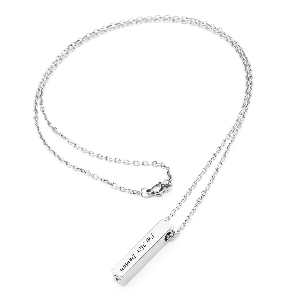 Personalized Cube BarUrn Necklace for Ashes | Jovivi