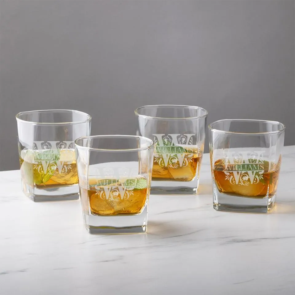 Personalized Square Cocktail Glass