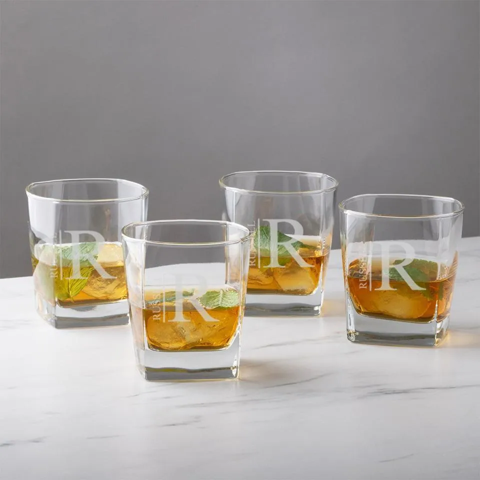 Personalized Square Cocktail Glass