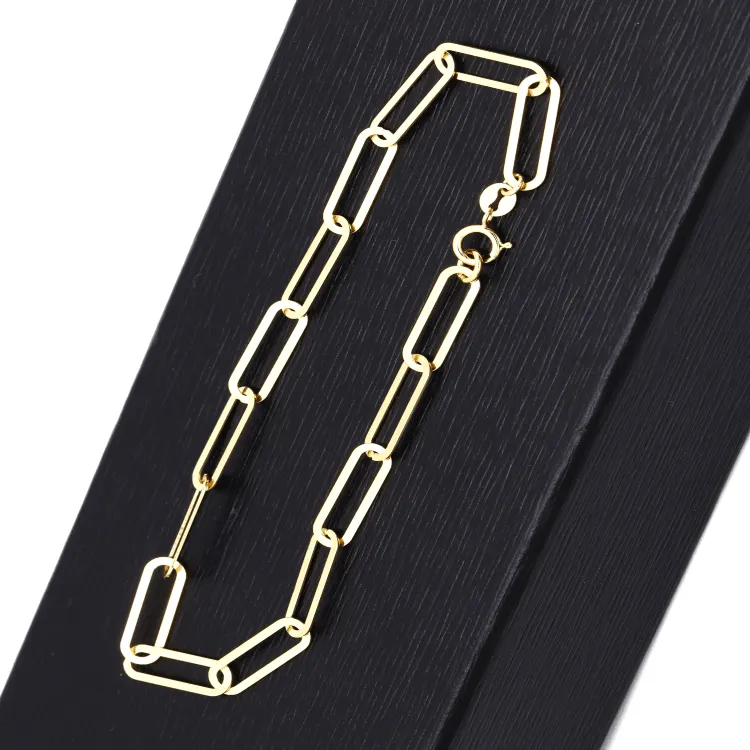 Real Gold Paper Clip L Bracelet 1319 (19 C.M) BR1505