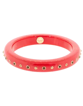 Red Bakelite with Citrine and Spessartite Garnet Bangle
