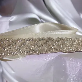 Rhinestone Ivory Wedding Bridal Belt