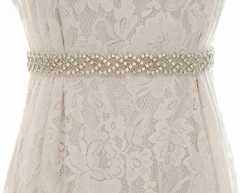Rhinestone Ivory Wedding Bridal Belt