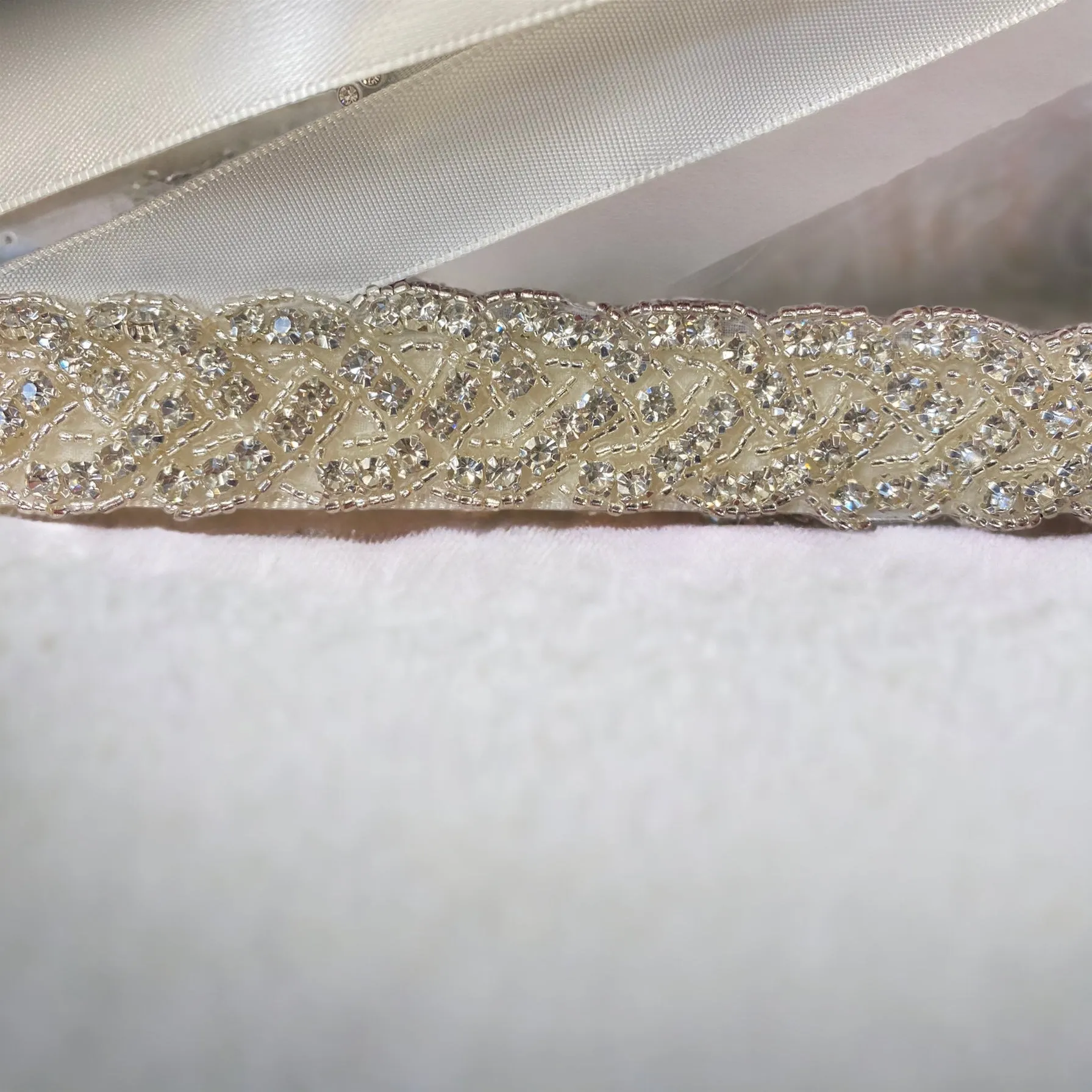 Rhinestone Ivory Wedding Bridal Belt