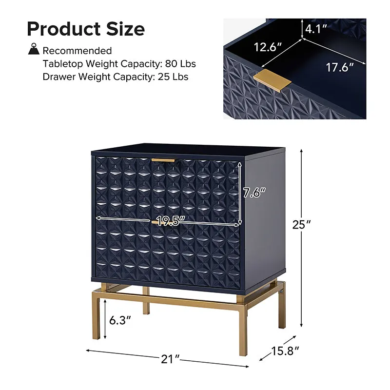 Rodolfo 25" Tall 2-Drawer Nightstand