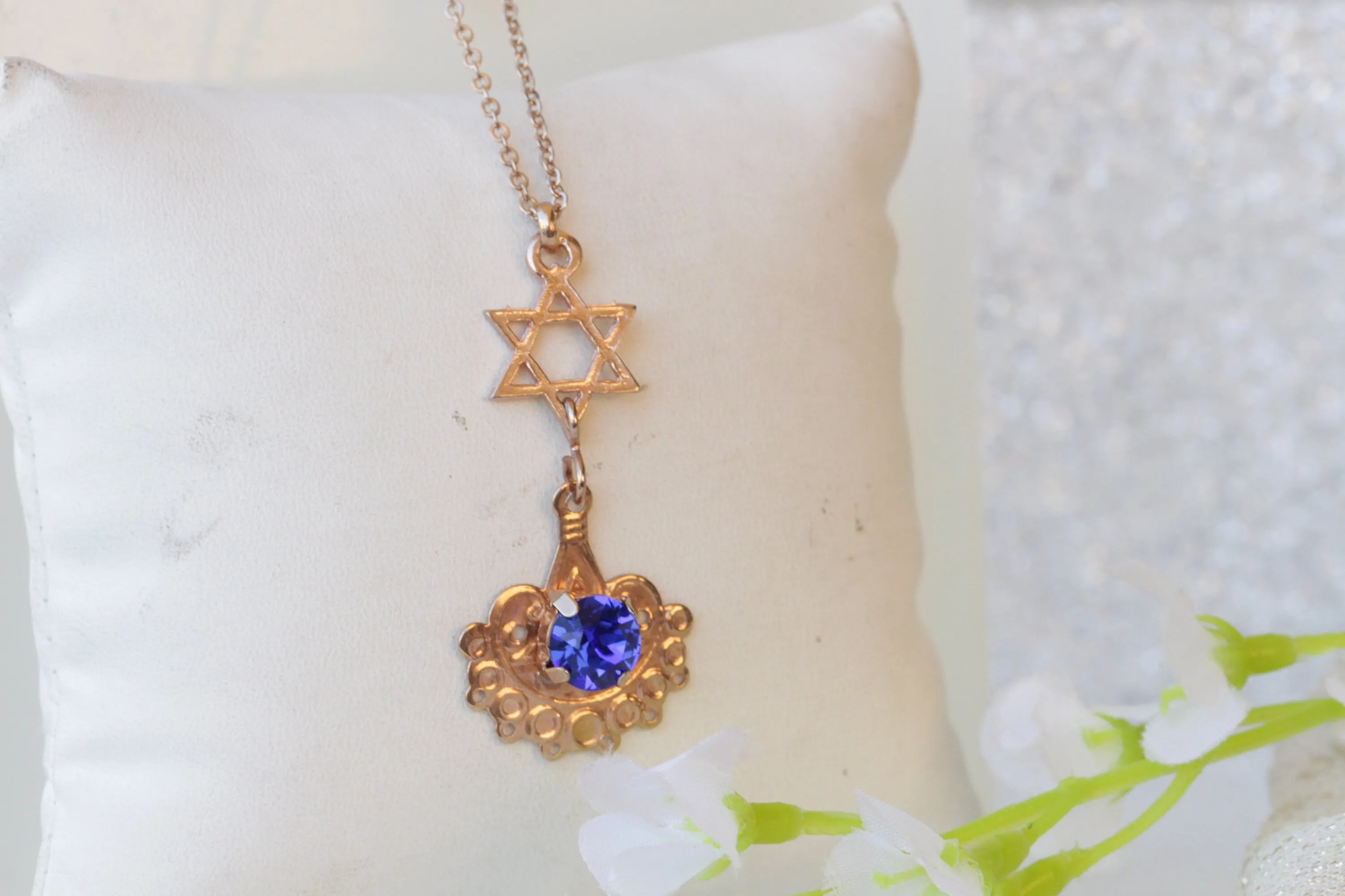 ROSE GOLD STAR Of David Necklace