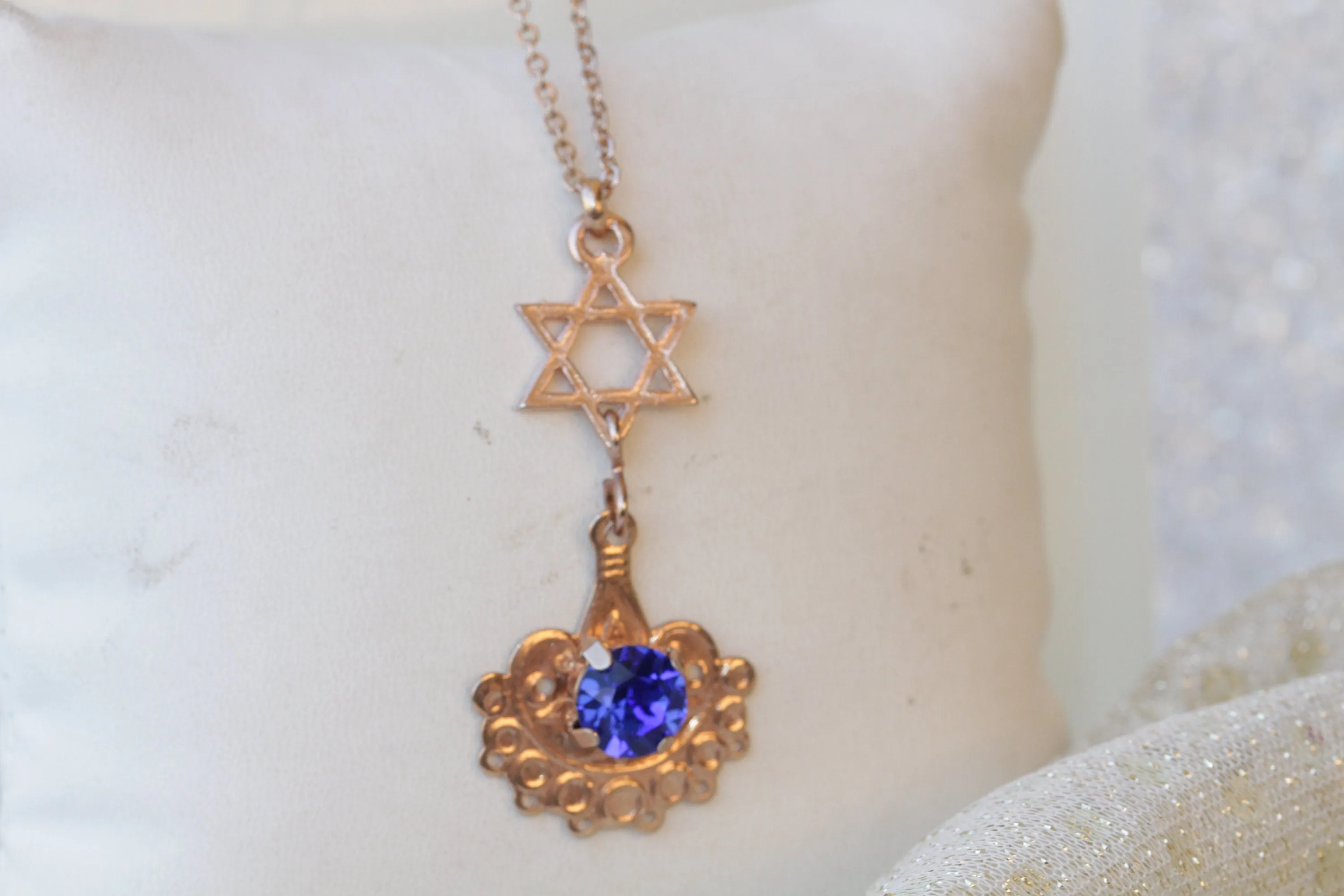 ROSE GOLD STAR Of David Necklace