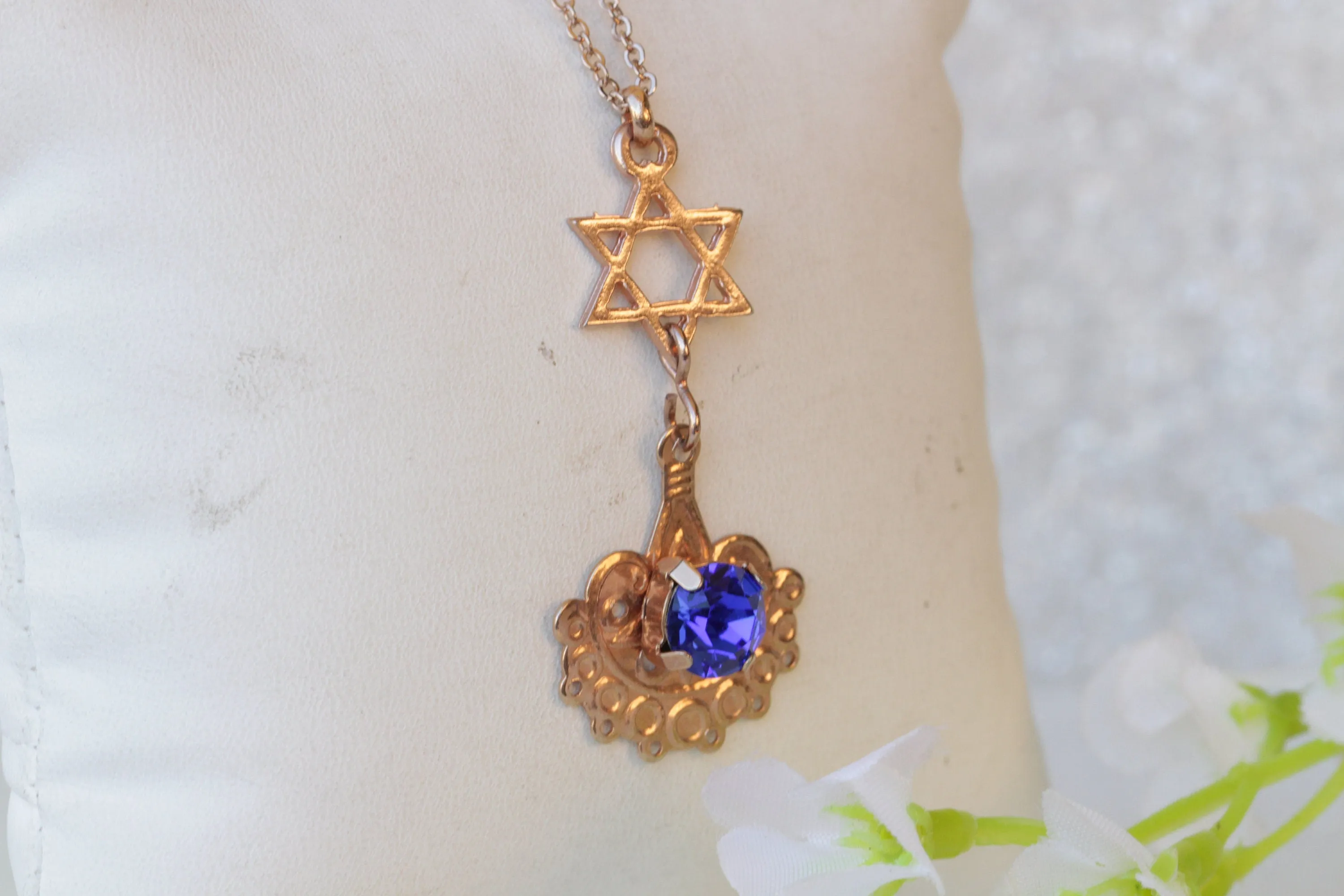 ROSE GOLD STAR Of David Necklace