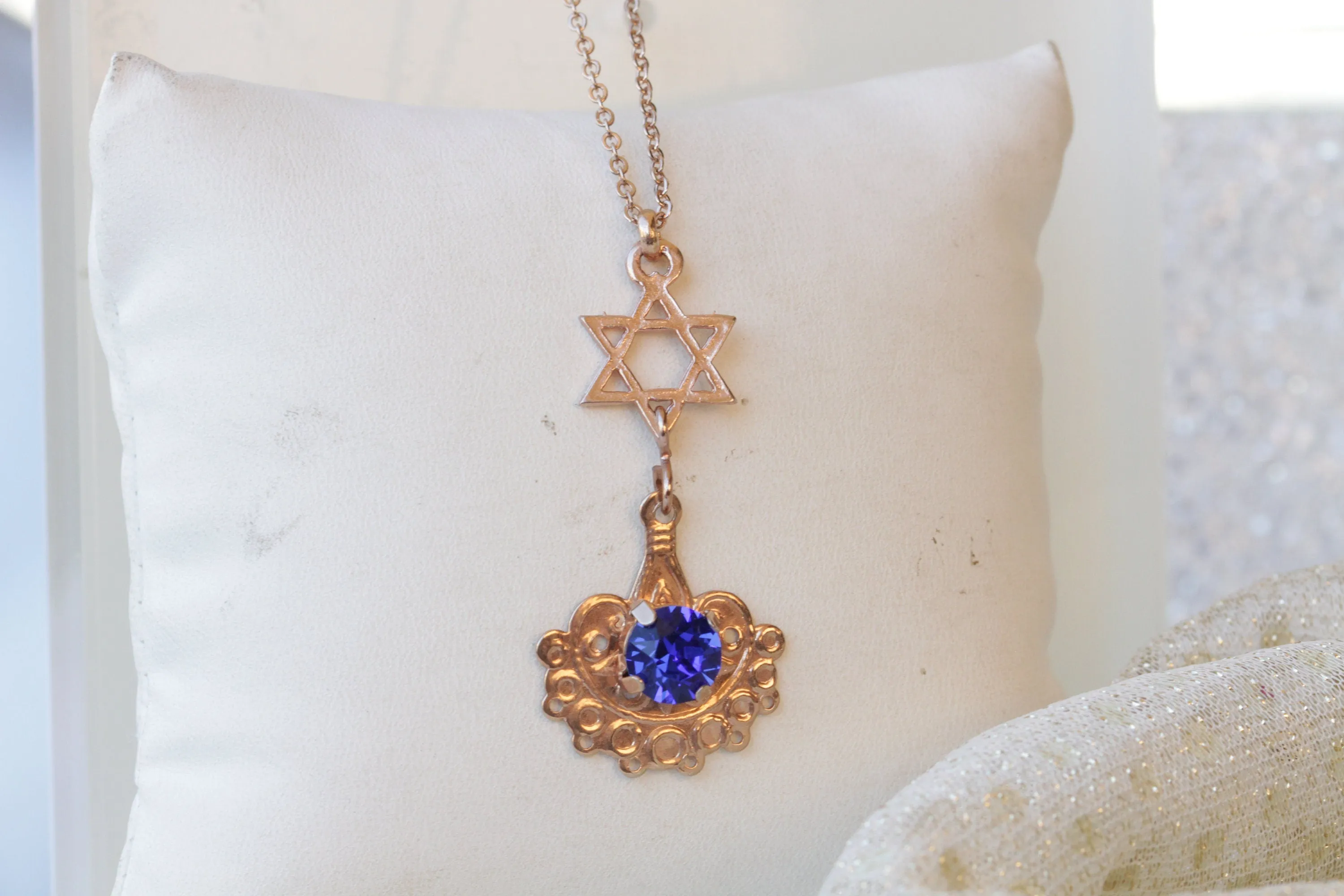 ROSE GOLD STAR Of David Necklace