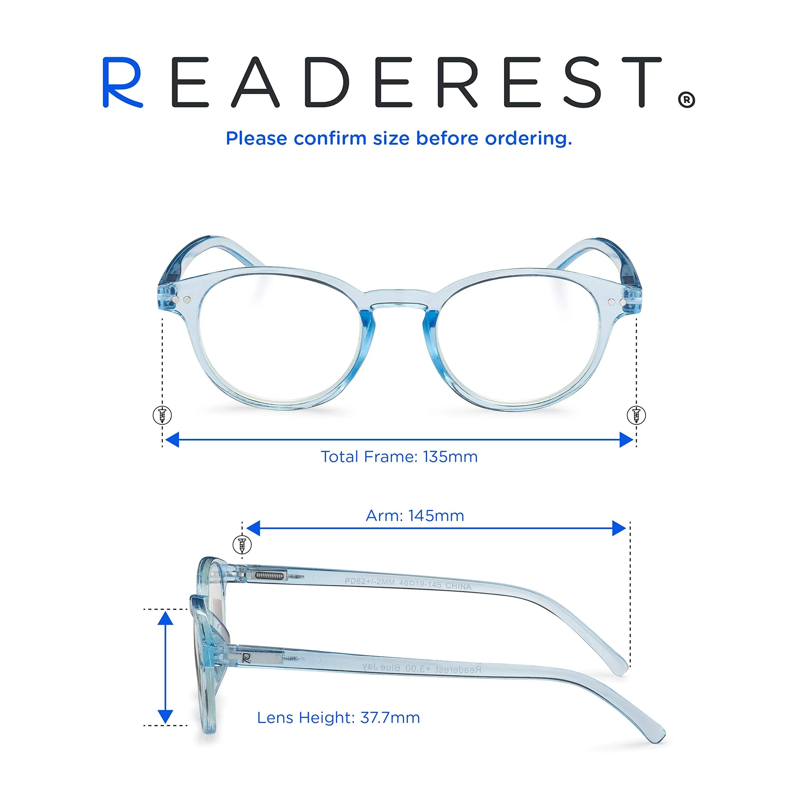 Round-Blue-Light-Blocking-Reading-Glasses-Light-Blue-0-75-Magnification-Computer-Glasses