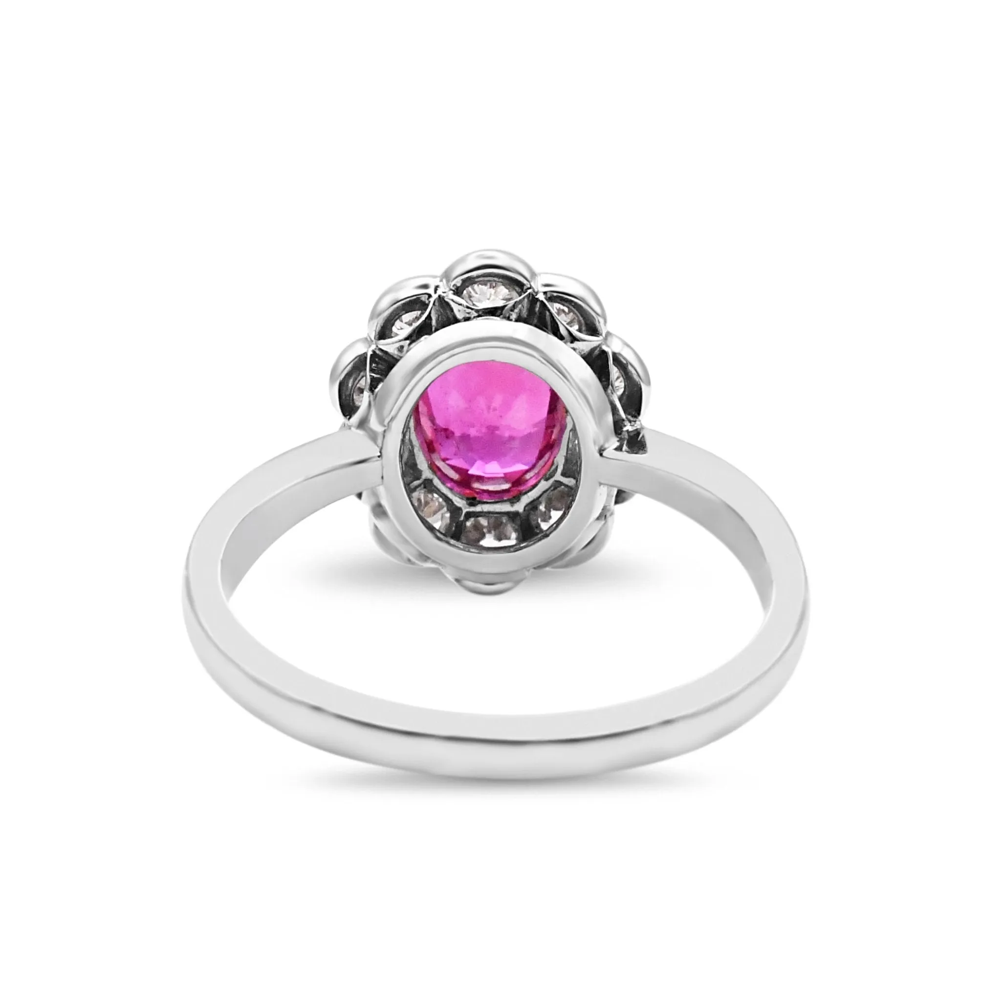 Ruby And Diamond Cluster Ring - 18ct Gold