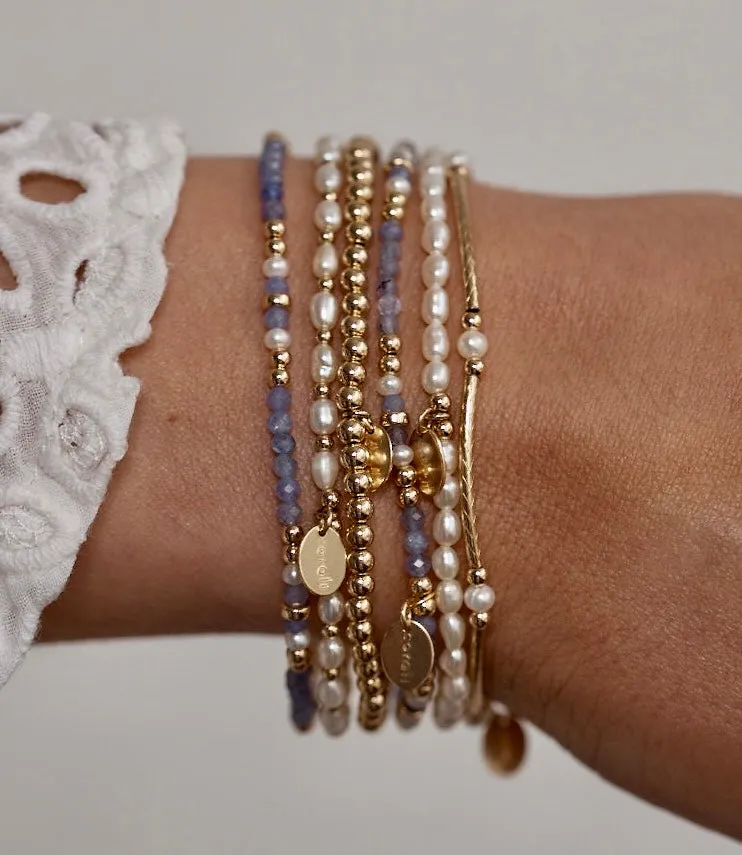 Samoa Bracelet ~ Gold & Pearls