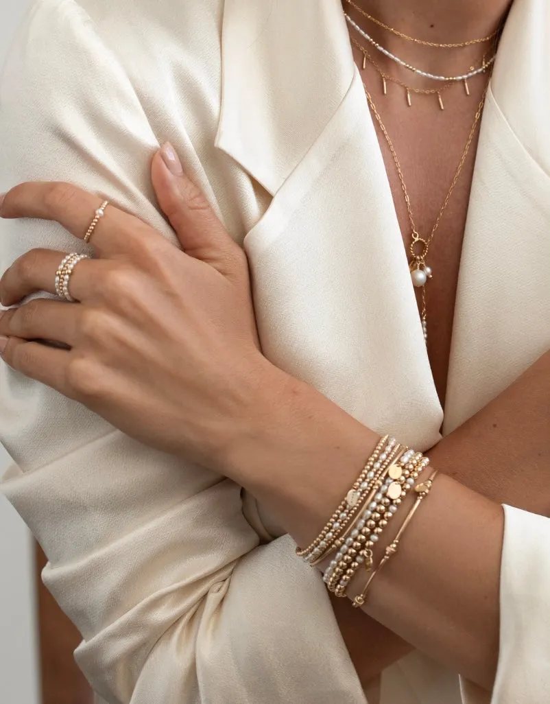 Samoa Bracelet ~ Gold & Pearls