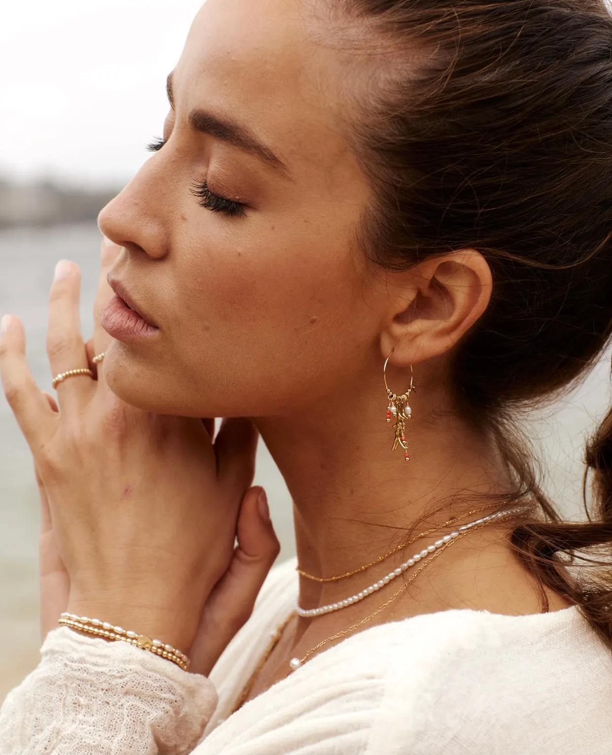 Samoa Bracelet ~ Gold & Pearls