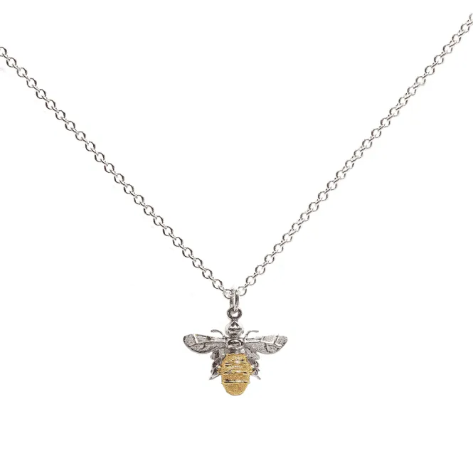 Silver & 18ct Gold Plated Mini Bumble Bee Pendant