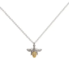 Silver & 18ct Gold Plated Mini Bumble Bee Pendant