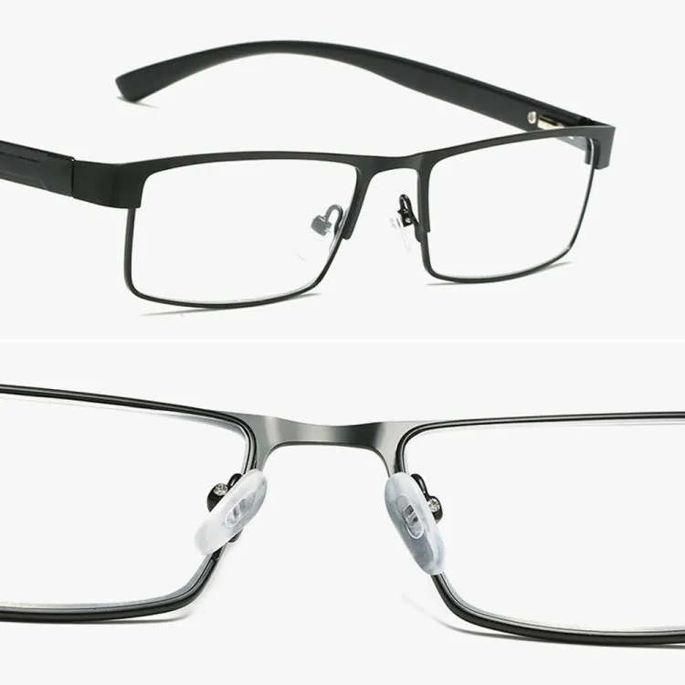 Simple Matel Frame Reading Glasses Hyperopia Eyeglasses  2.50D(Gun-color)