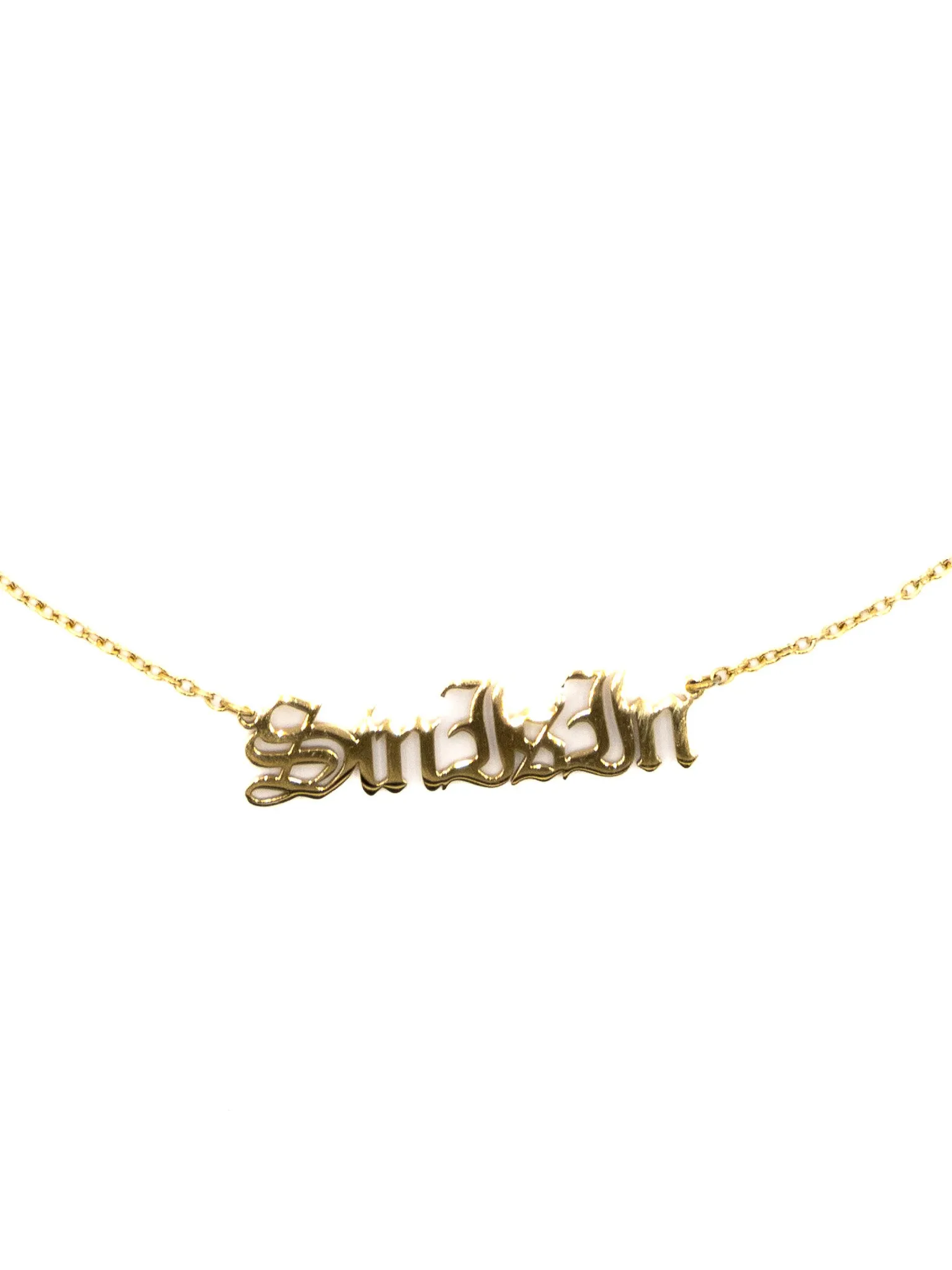 Sin is In Word Necklace- Gold