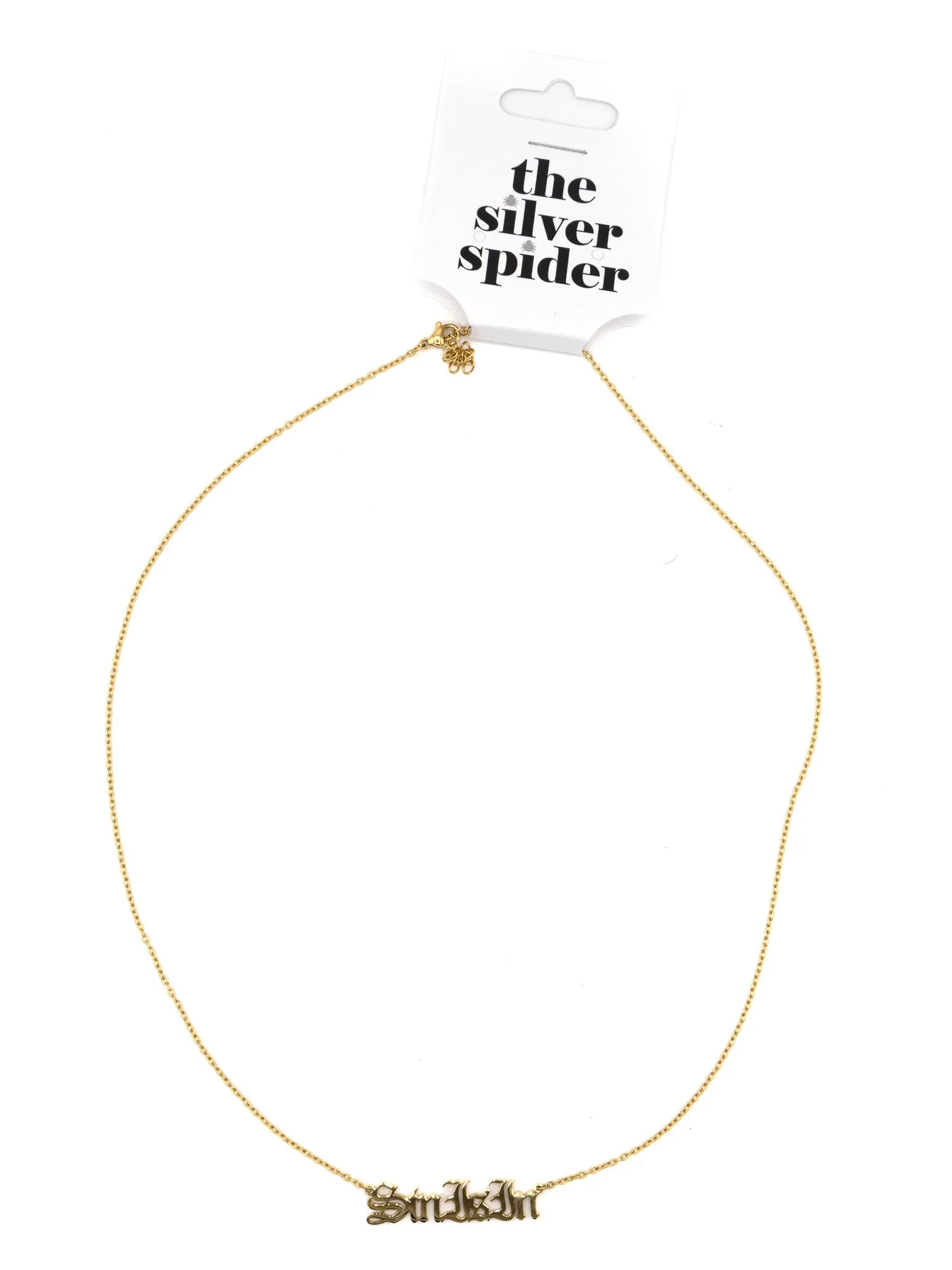 Sin is In Word Necklace- Gold