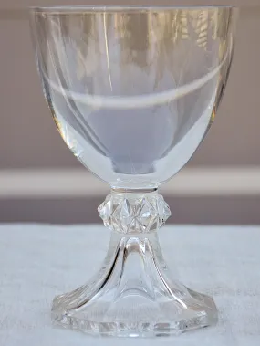 Six vintage crystal red wine glasses