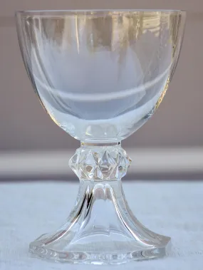 Six vintage crystal white wine glasses