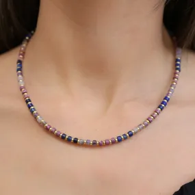 SLOANE - Stone Necklace with Gold ball beads