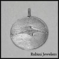 Small Single Rower (1x) on Oval Disc Pendant