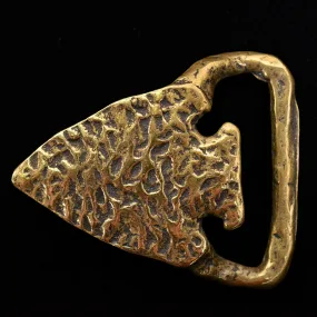 SOLD Vintage 70s Trinity Solid Brass Arrowhead Belt Buckle