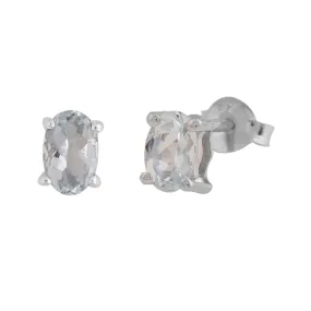 Solitaire Aquamarine Babies Stud Earrings