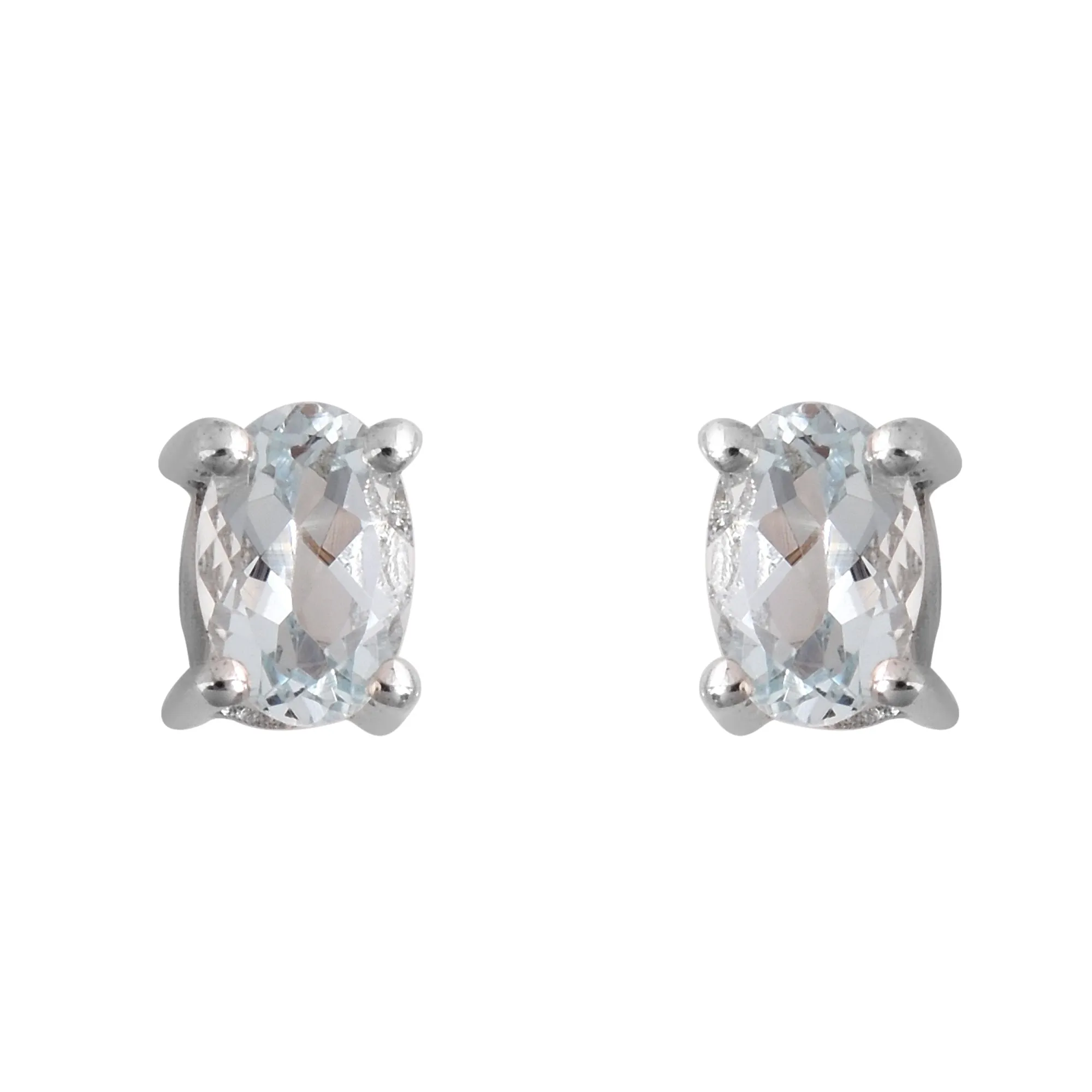 Solitaire Aquamarine Babies Stud Earrings