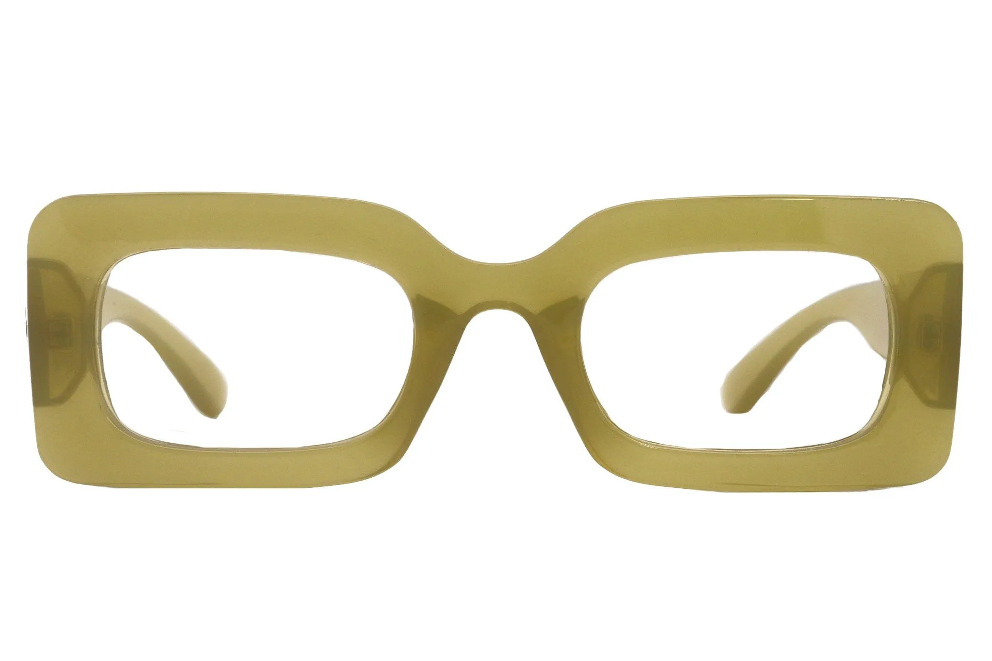 Sophie Premium Reading Glasses, High End Readers  1.25.. 3 Magnifying Glasses Olive transparent Rectangular   NY Fifth Avenue