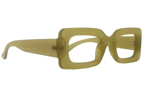 Sophie Premium Reading Glasses, High End Readers  1.25.. 3 Magnifying Glasses Olive transparent Rectangular   NY Fifth Avenue