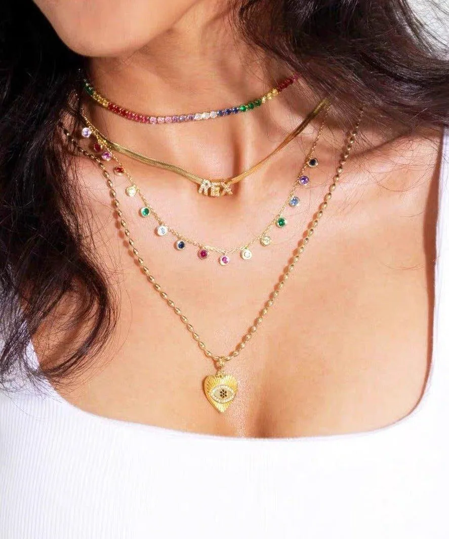 STEPHANIE Personazlied tennis necklace