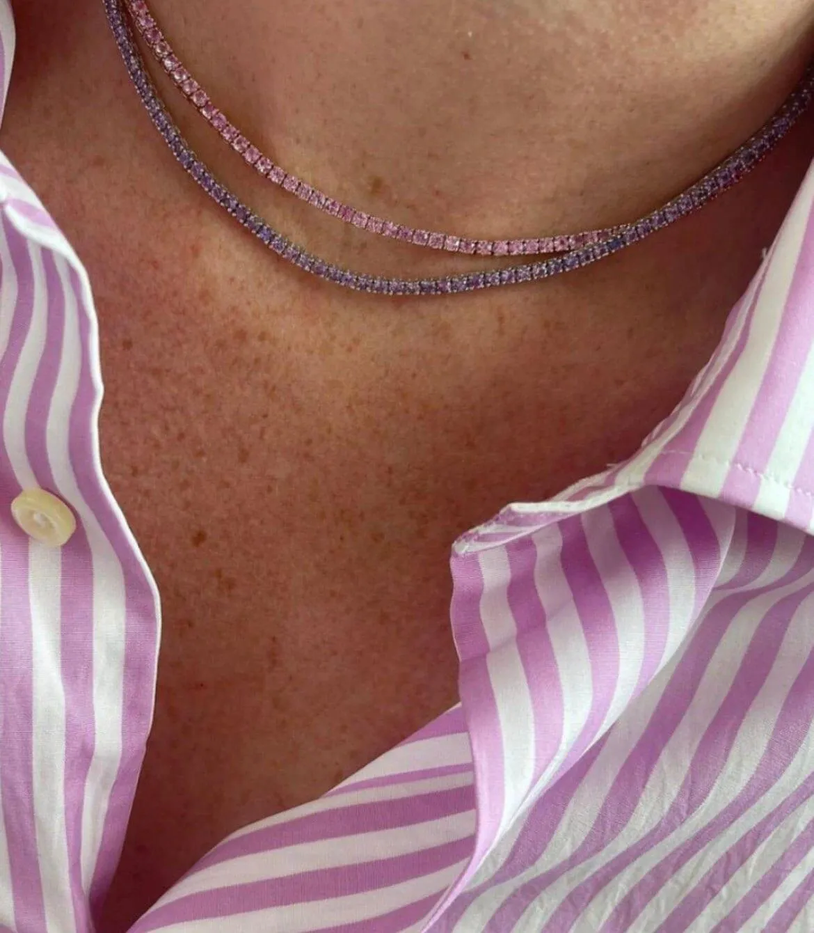 STEPHANIE Personazlied tennis necklace