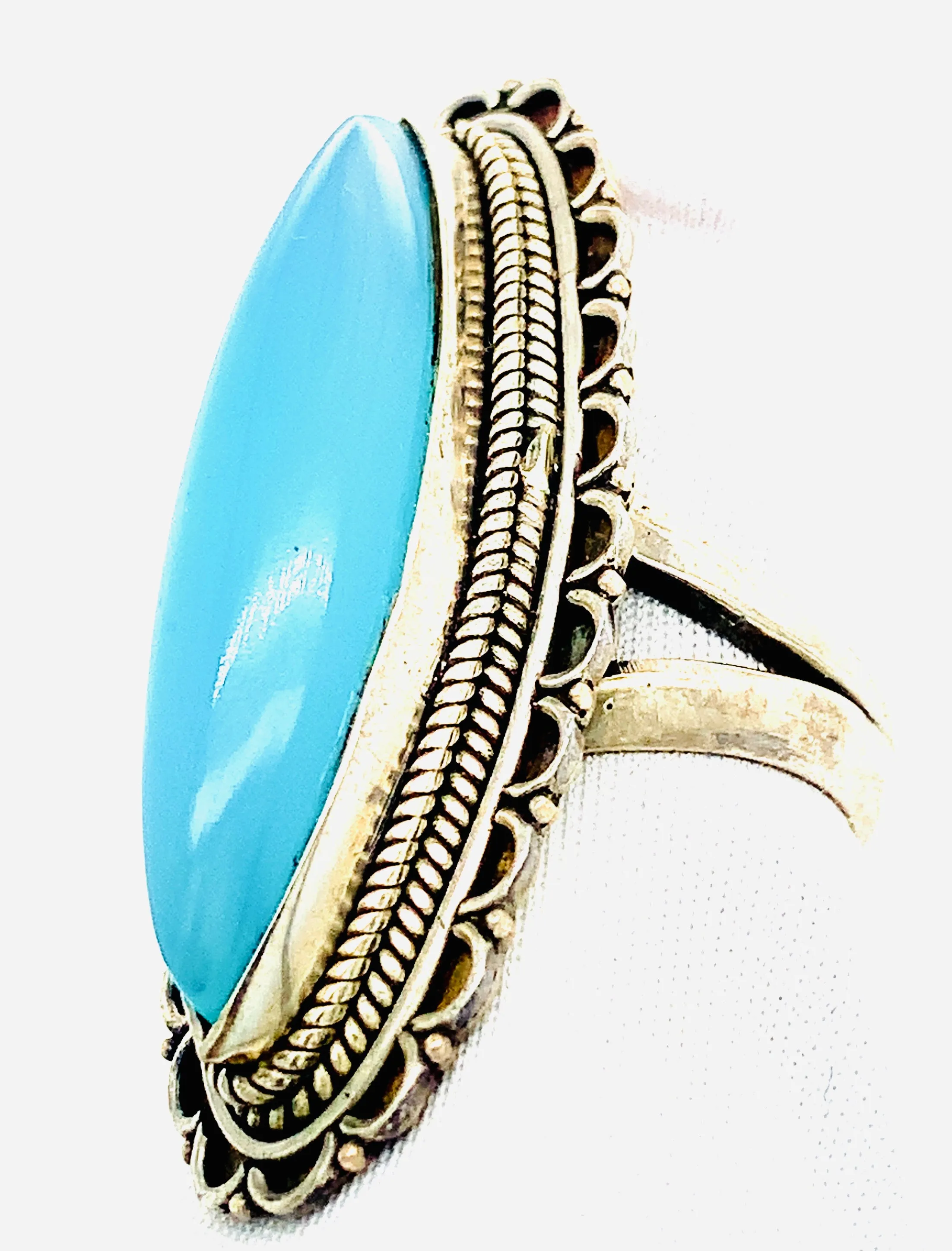 Sterling Silver and Chalcedony Cocktail Ring