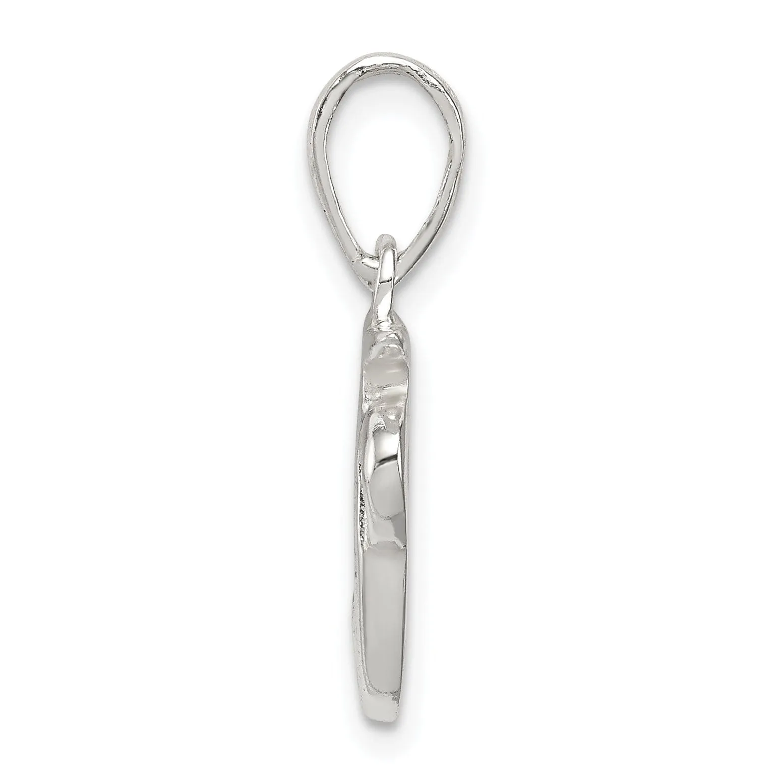 Sterling Silver Polished Initial F Pendant