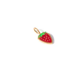 Straw Berry Enamel Necklace Charm